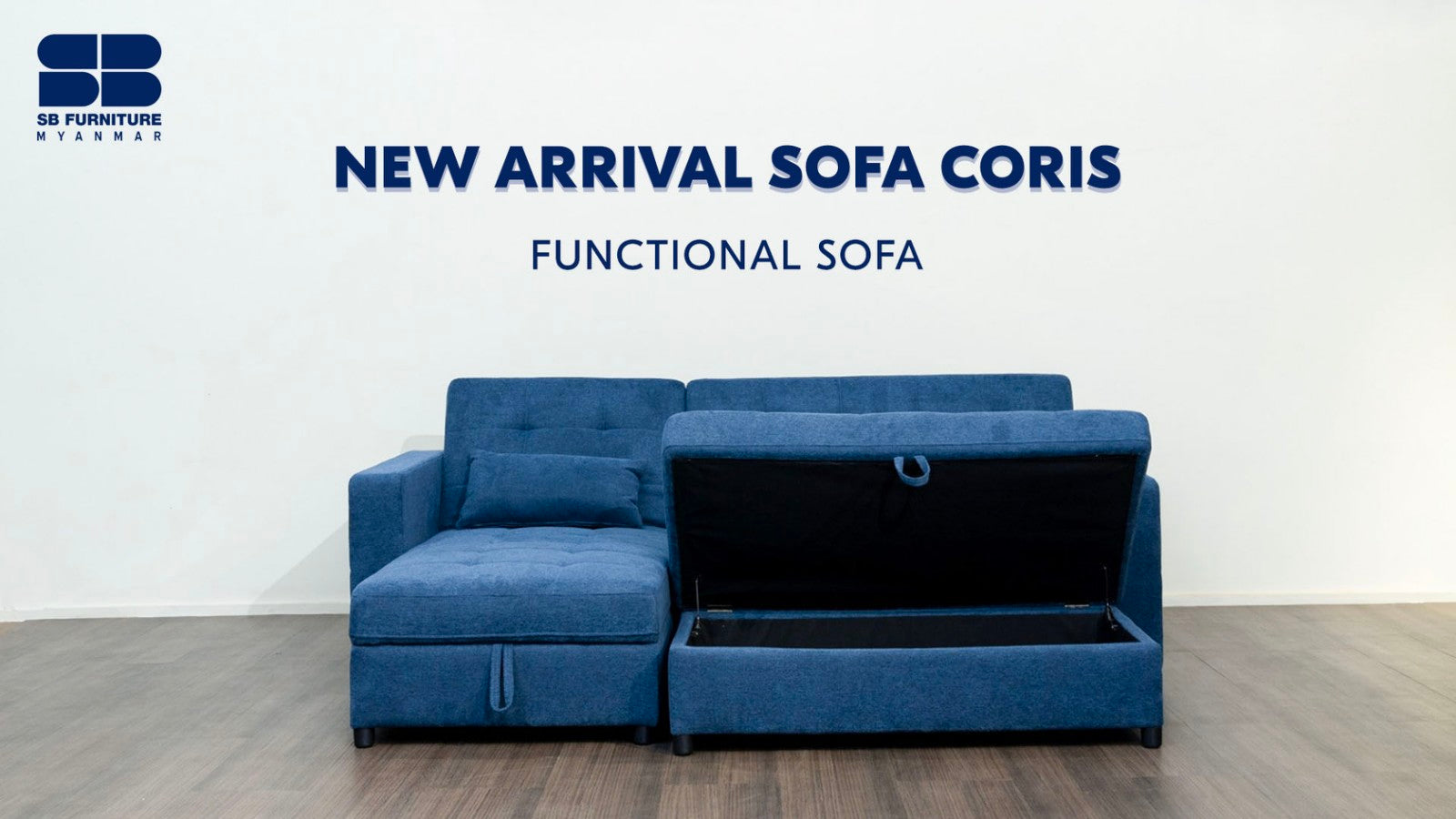 Load video: New Arrival SOFA CORIS 🎉🎉🎉ပစ္စည်းတွေသိမ်းလို့ရပြီး Storage Box ပါတဲ့ Functional Sofa တစ်ခုရှာနေလား ❔